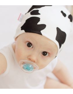 Bawełniana czapeczka niemowlęca - Krowa
