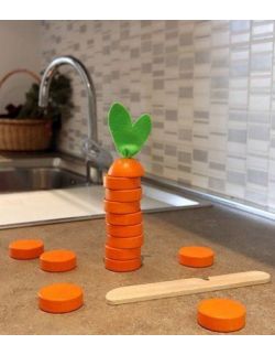 Drewniana gra zręcznościowa Posiekaj marchewkę 5l+ MILANIWOOD