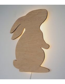 Drewniana lampka króliczek