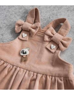 Sukienka ogrodniczka dla dziewczynki różowy sztruks