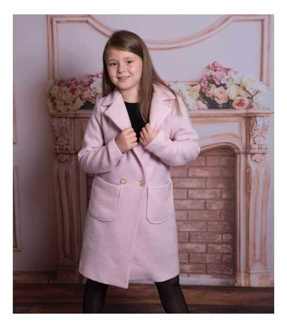 Modny płaszcz dla dziewczynki pudrowy róż