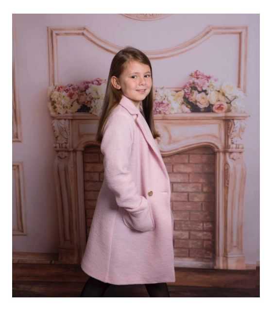 Modny płaszcz dla dziewczynki pudrowy róż