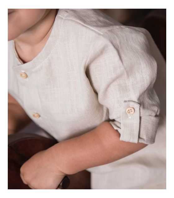 Beżowa lniana koszula dla chłopca