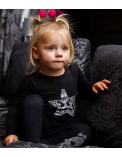 Rockowa czarna koszulka dziecięca z długim rękawem Rock Star 