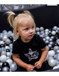 Rockowa czarna koszulka dziecięca z krótkim rękawem Rock Star 