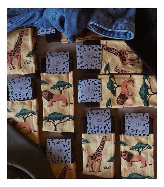 Zestaw 2 par skarpet z kolekcji Kenijskiej dla rodzica i dziecka
