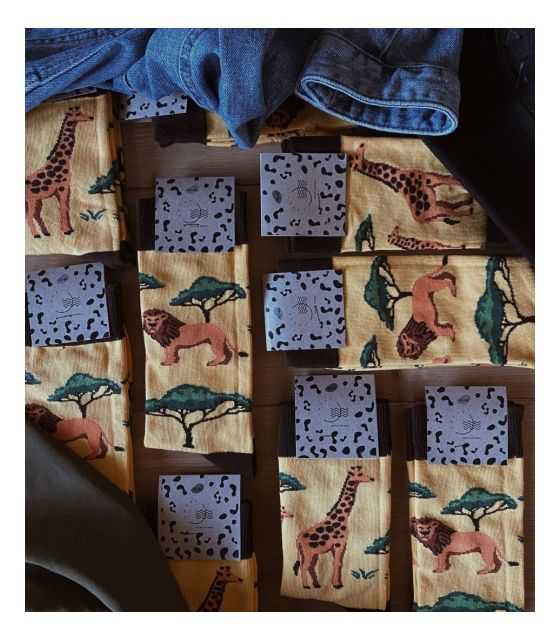 Zestaw 4 par skarpet z kolekcji Kenijskiej dla rodziców i dzieci