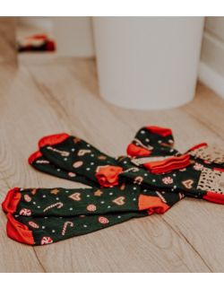 Zestaw 2 par skarpet świątecznych w pierniki dla rodzica i dziecka