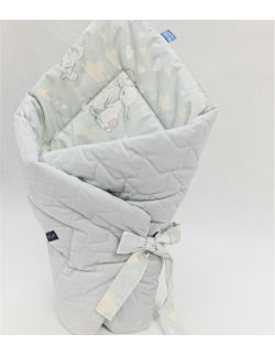 ROŻEK niemowlęcy 75x75 cm Malutkie Króliczki z Velvet szary pikowane korony