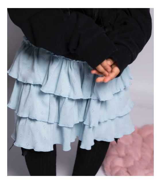 Niebieska spódniczka dla dziewczynki z falbankami