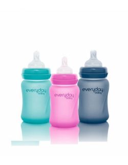 Szklana butelka ze smoczkiem S reagująca na temperaturę, 150 ml, Everyday Baby, różne kolory