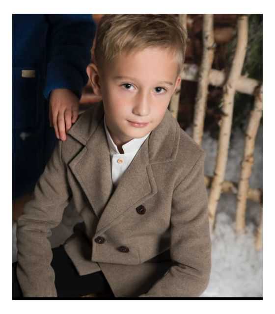 Classic wełniany płaszcz beżowy dla chłopca