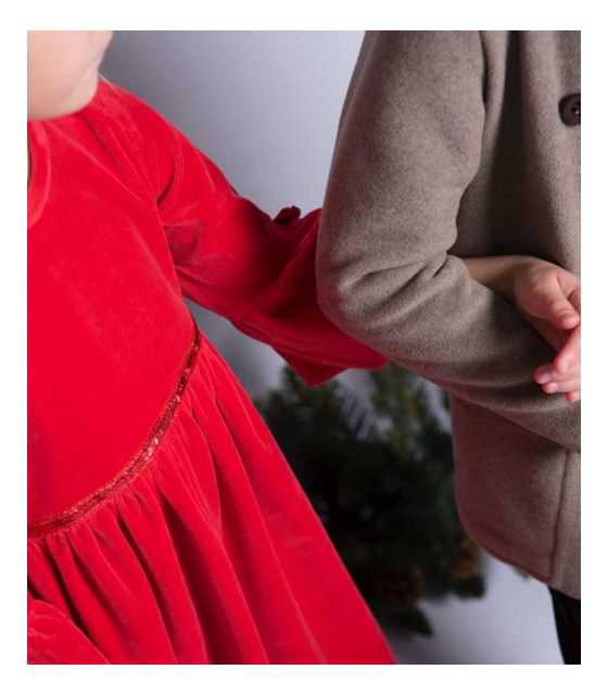 Star czerwona welurowa sukienka dla dziewczynki 