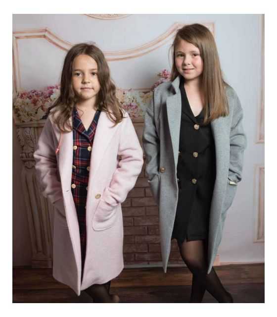 Modny płaszcz szary dla dziewczynki 