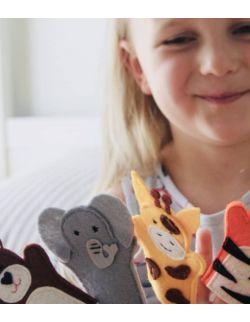 TimoSimo Książeczka Książka sensoryczna dla rocznego dziecka - Kolejka Safari