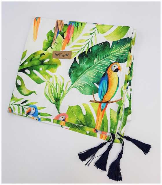 OTULACZ BAMBUSOWY Tropikalne Kolorowe Papugii 110x100cm