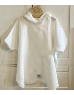 Muślinowy ręcznik ponczo - biały / 3 rozmiary