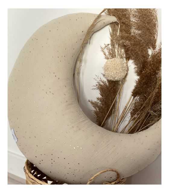 Muślinowa poduszka do karmienia - piaskowy w kropki 