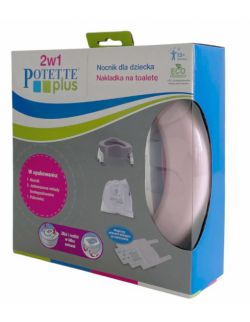 2w1 Potette Plus: Nocnik dla dziecka i nakładka na toaletę, różowo-biały, Potette Plus