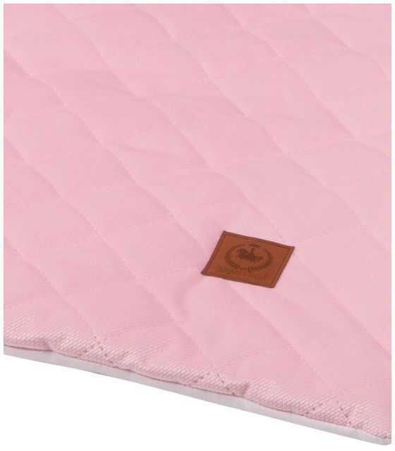 Koc z poduszką różowy pikowany velvet
