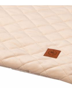 Koc z poduszką kremowy pikowany velvet