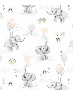 Poduszka velvet-bawełna Happy elephant 2 rozmiary