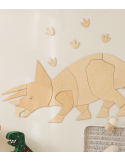 Dinozaur Triceratops dekoracja ścienna origami Rozmiar XXL