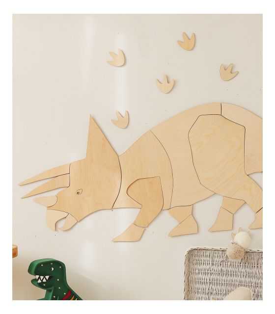 Dinozaur Triceratops dekoracja ścienna origami Rozmiar M