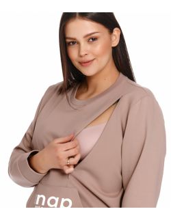beżowa bluza ciążowa z ekspresami