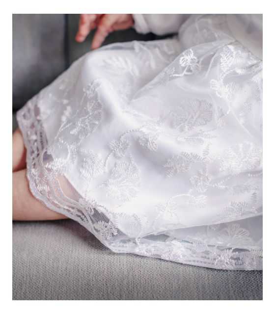 Chanel koronkowa sukienka dla dziewczynki na chrzest 