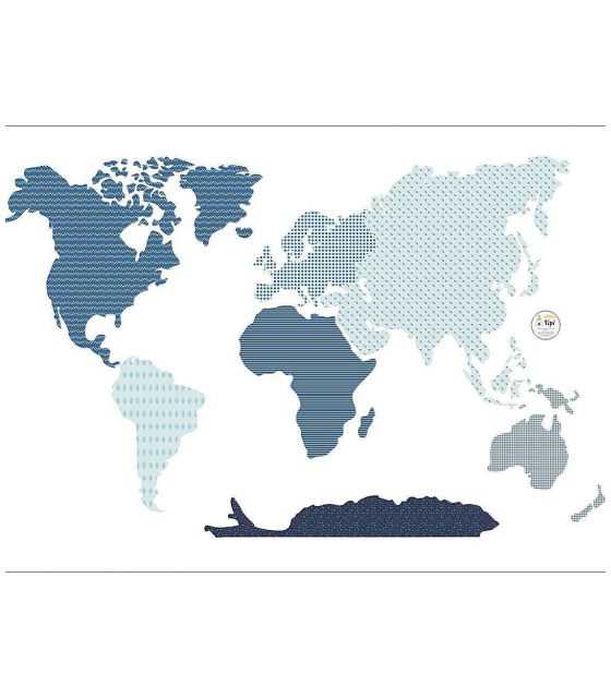 Naklejka World Map Blue