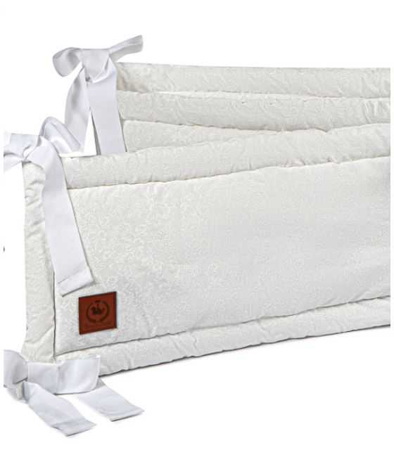 Ochraniacz do łóżeczka szara koronka bawełna Premium