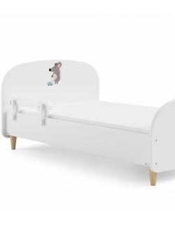 Łóżko Olli 140x70 białe - myszka z zabawką