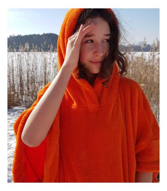 Szlafrok / poncho , wiek: 13+ , ( pomarańczowy jednolityHug SIS)