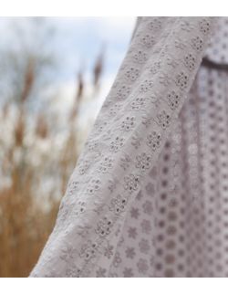 haftowany baldachim dla dzieci z organicznej bawełny jasnoszary