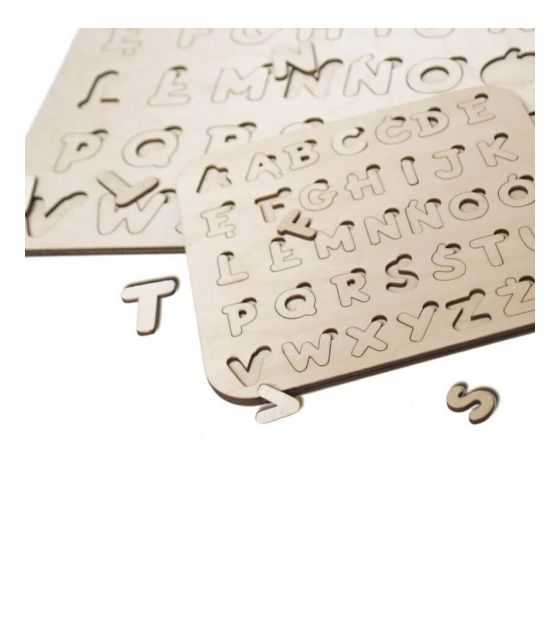 Drewniany alfabet - puzzle edukacyjne M