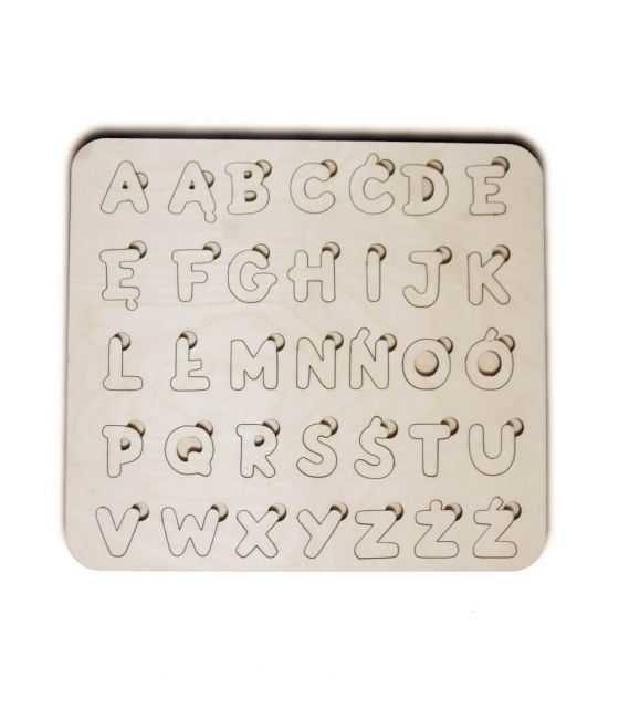 Drewniany alfabet - puzzle edukacyjne M