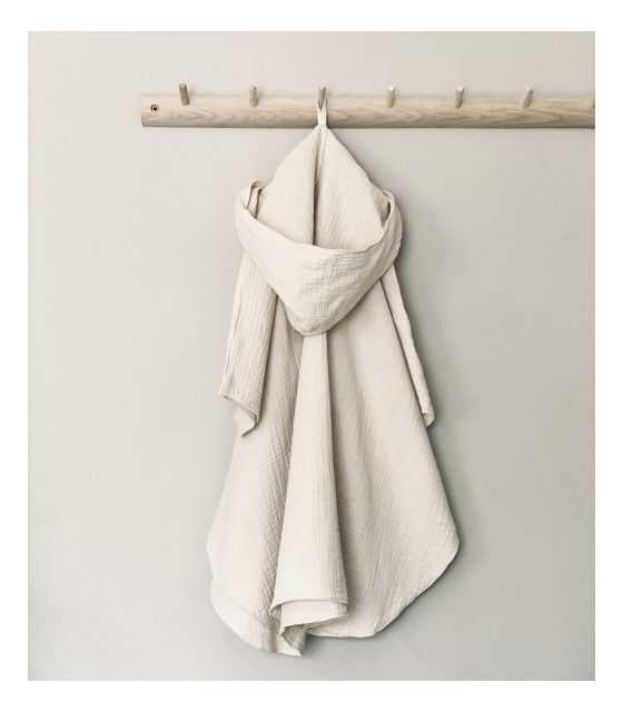 Muślinowy ręcznik ponczo - beżowy