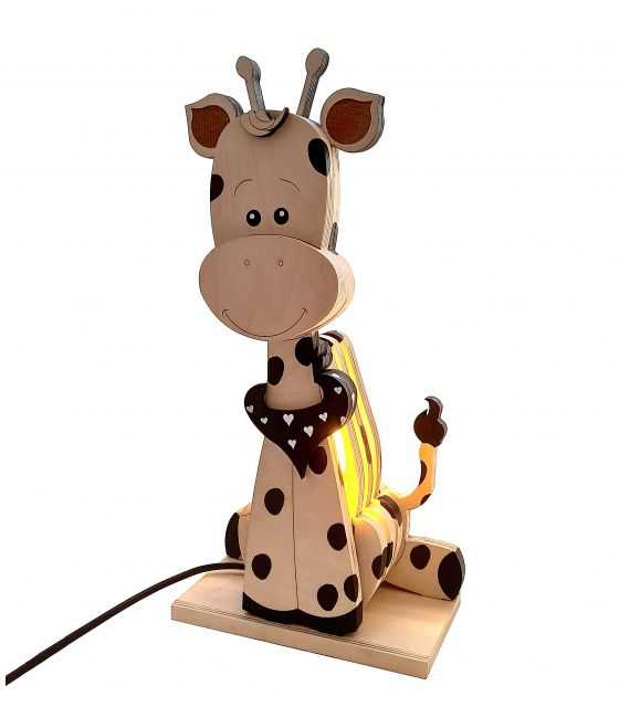 Drewniana Lampka żyrafa
