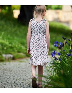 Letnia sukienka dla dziewczynki z wiązanymi ramiączkami - berries