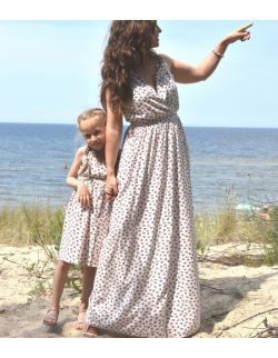letnie sukienki dla mamy i córki z ramiączkami - BERRIES
