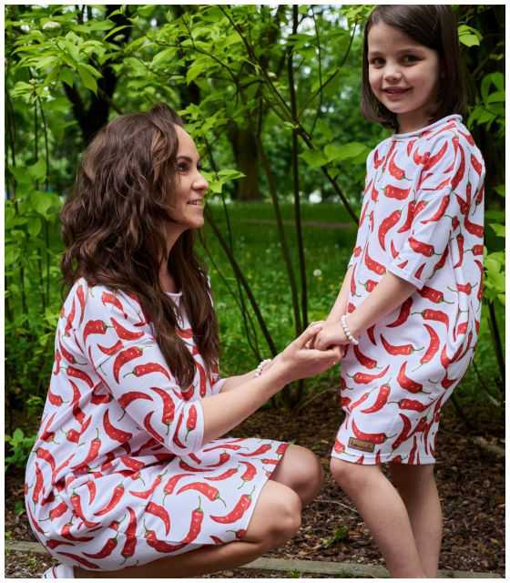 Dresowe sukienki typu tunika dla mamy i córki - CHILLI-OUT