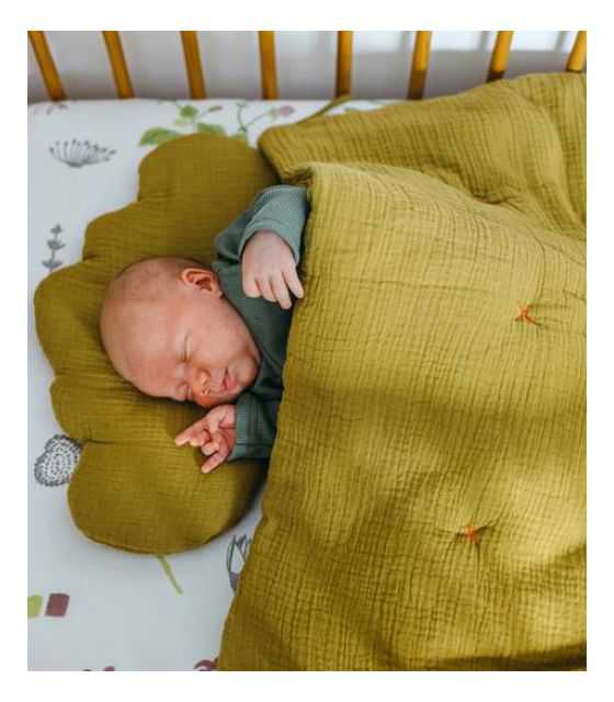 Hi Little One - Kołderka z podusią i Rożek z oddychającej bawełny organicznej QUILT BABY HORN BLUSH