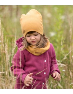 Dziecięca czapka i komin wiosenno jesienna- karmel