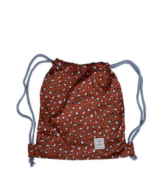 Leopard – bawełniany worek/plecak dla przedszkolaka Red