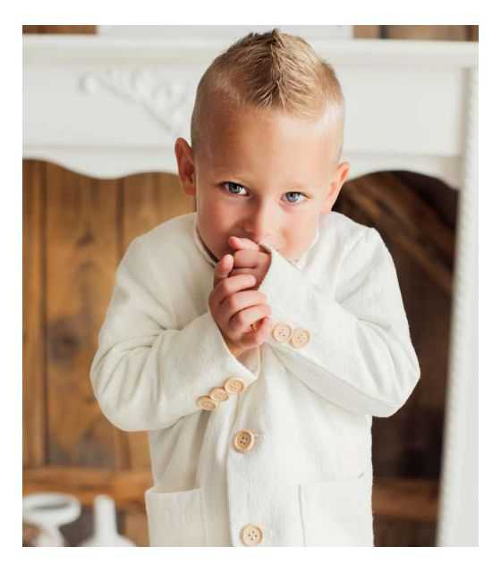Bianco biała marynarka dla chłopca z lnu