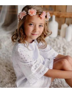 Sophie biała sukienka dla dziewczynki boho
