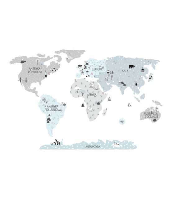 Naklejka MAPA świata - eco S