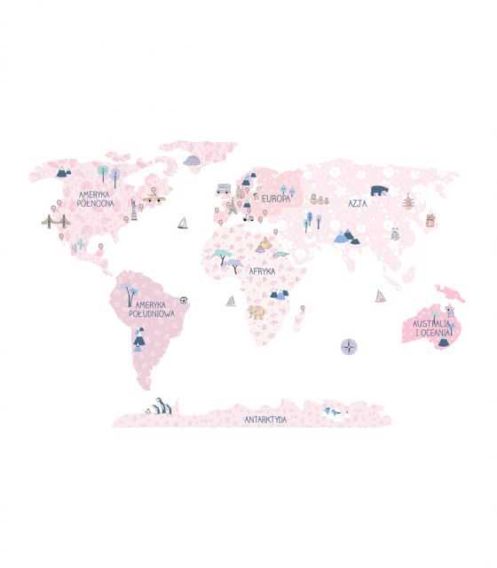 Naklejka MAPA świata - spring M ( 130 cm x 85 cm)
