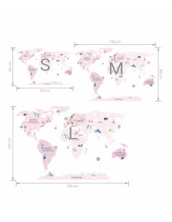Naklejka MAPA świata - spring M ( 130 cm x 85 cm)